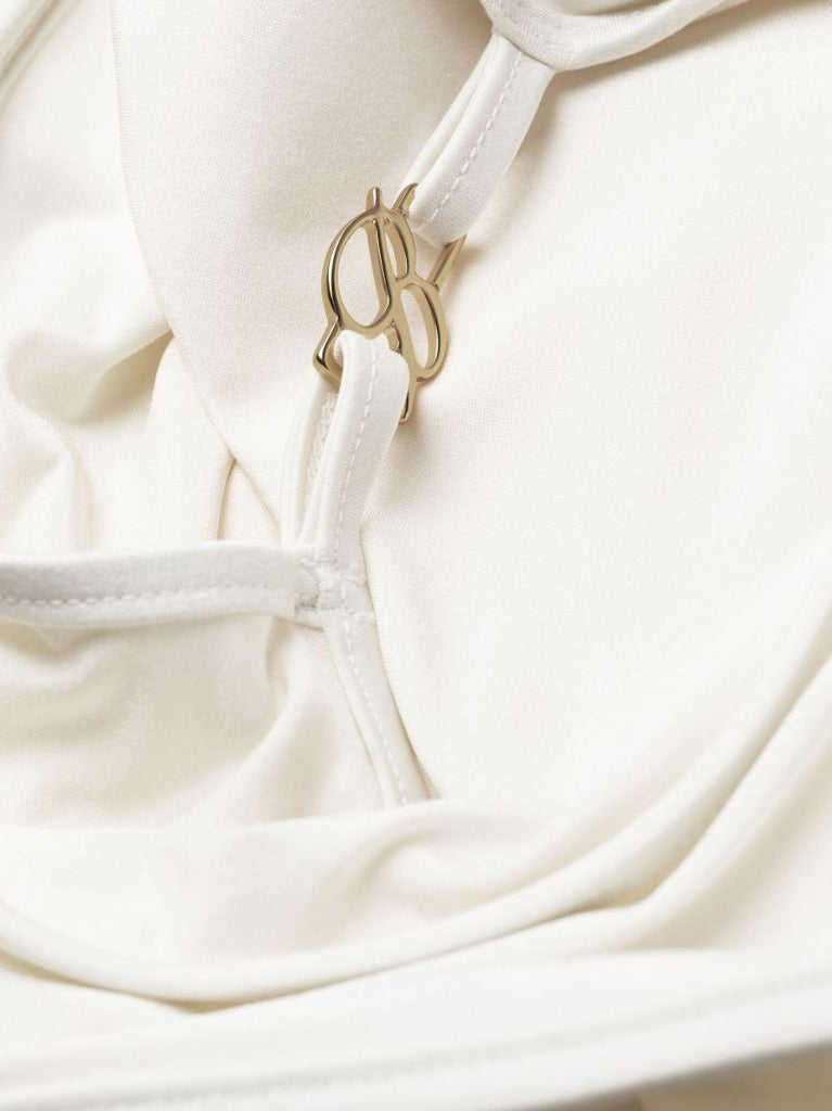White Side Tie Swimsuit