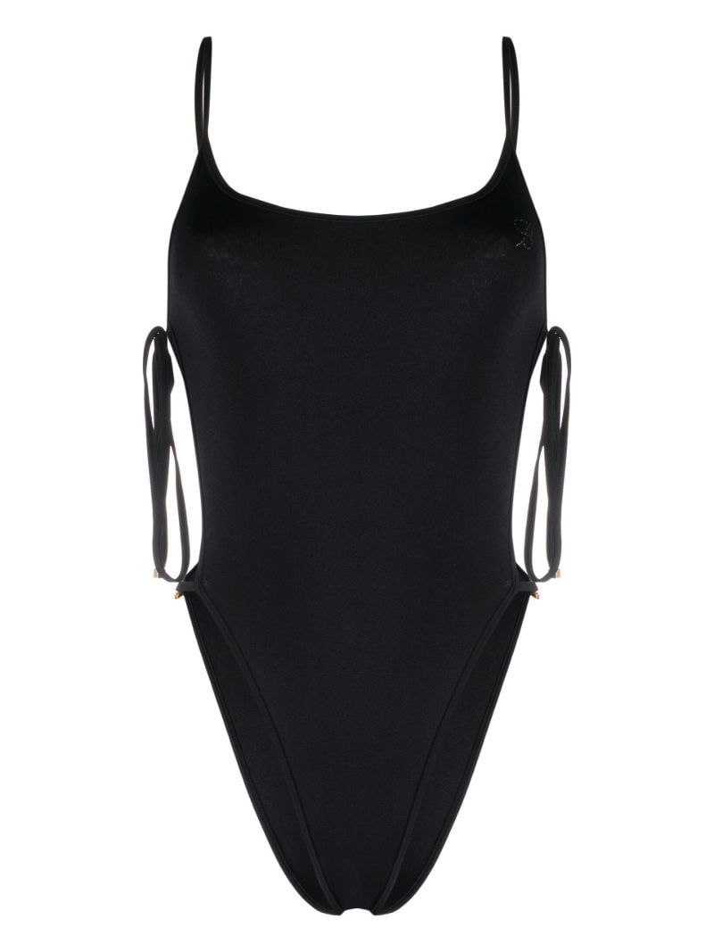 Black Side Tie Swimsuit