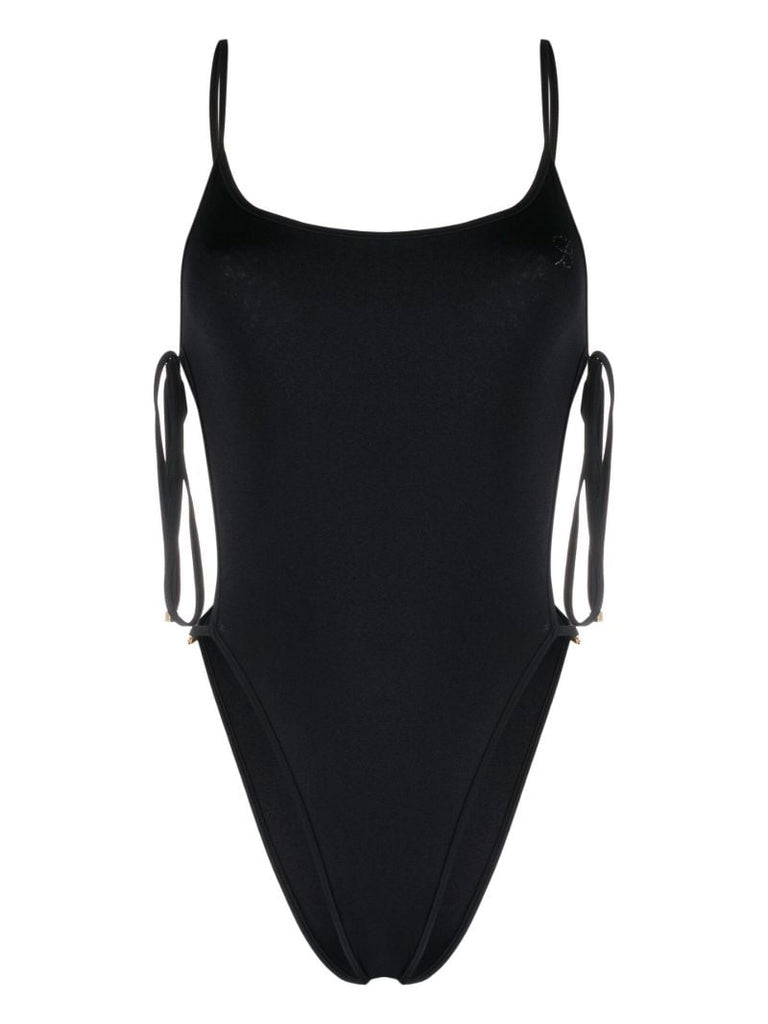 Black Side Tie Swimsuit