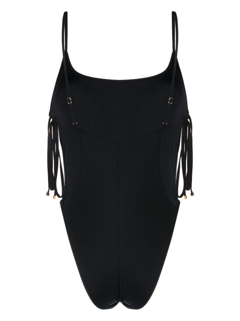 Black Side Tie Swimsuit