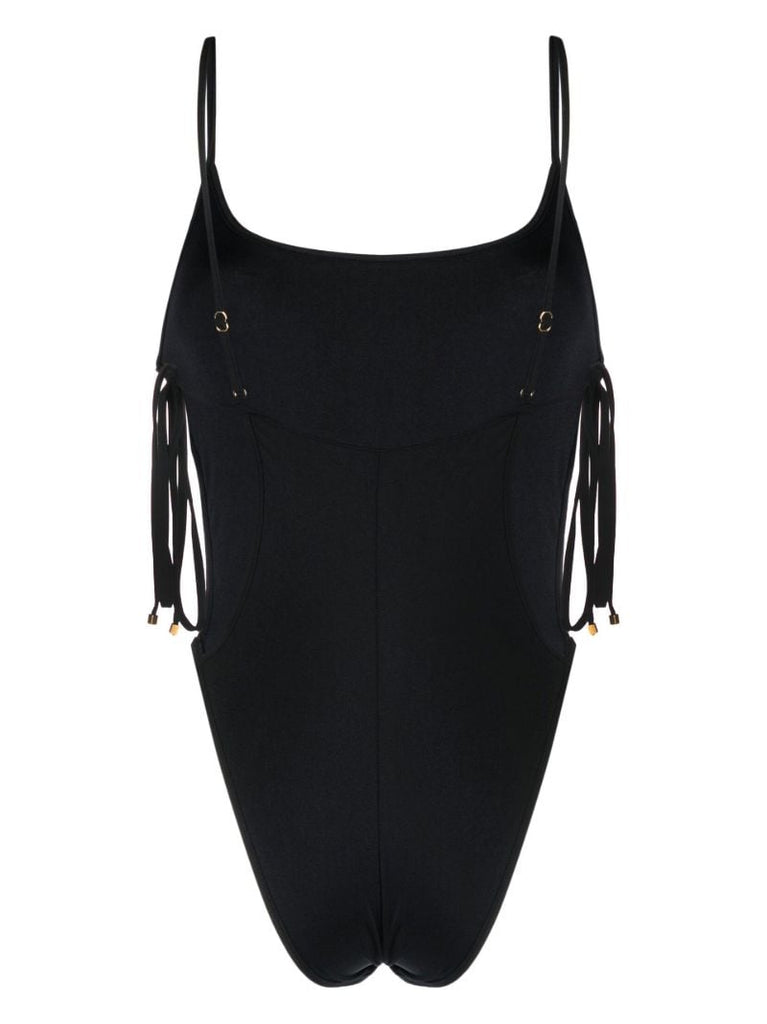 Black Side Tie Swimsuit