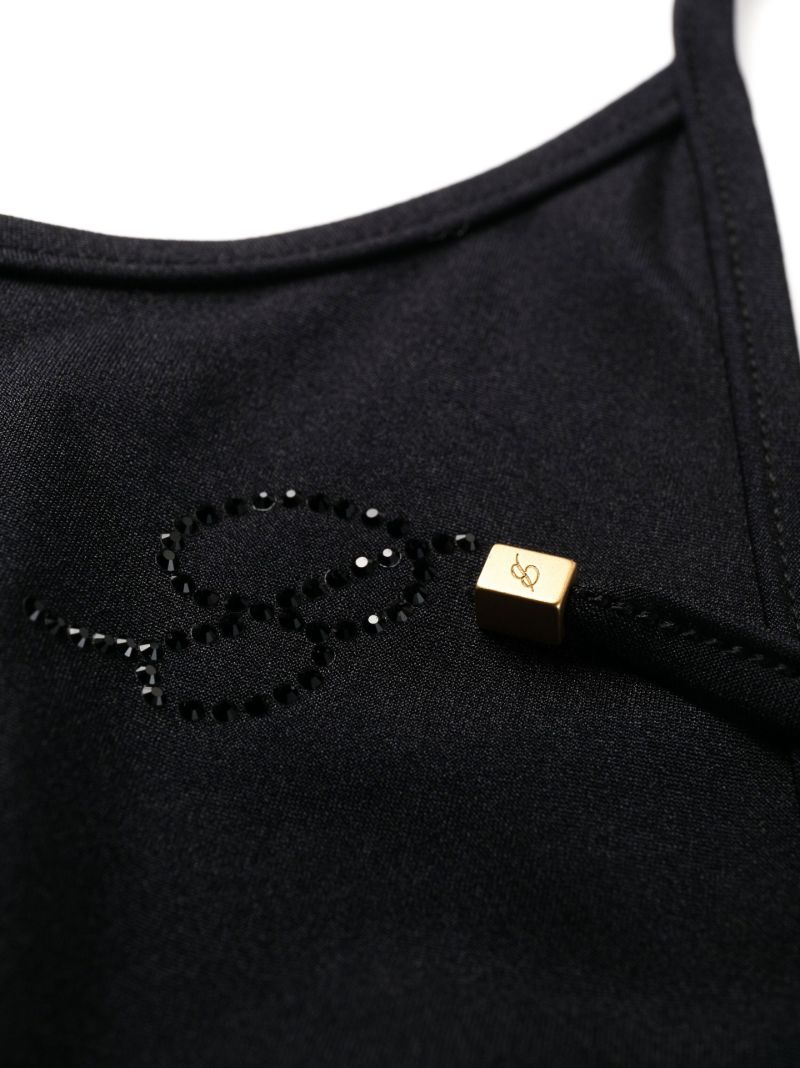 Black Side Tie Swimsuit