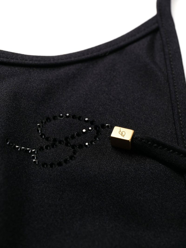 Black Side Tie Swimsuit