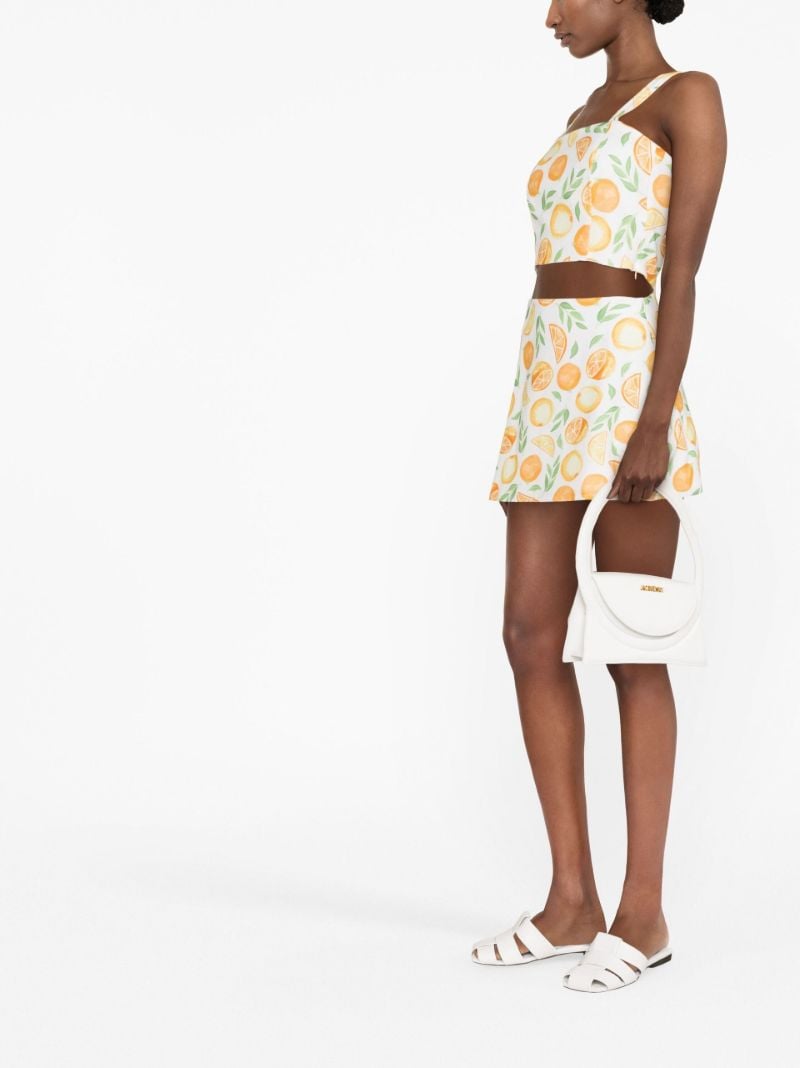 White Bridie Orange Print Crop Top