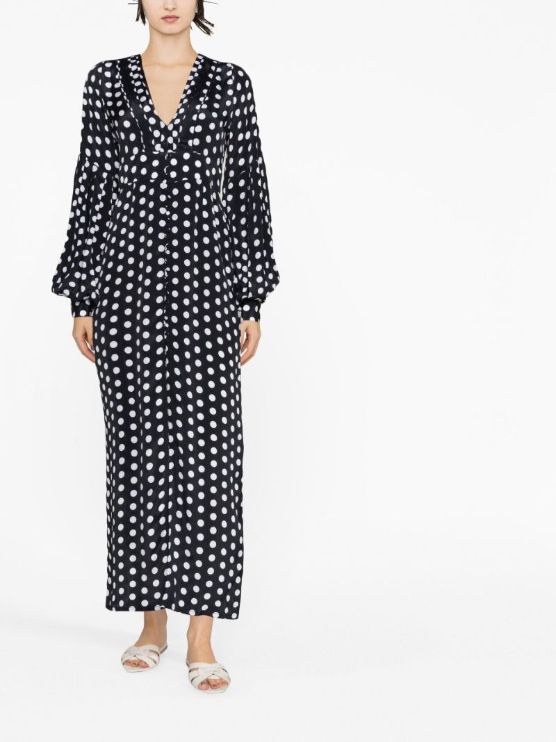 Black Gaia Polka Dot Midi Dress
