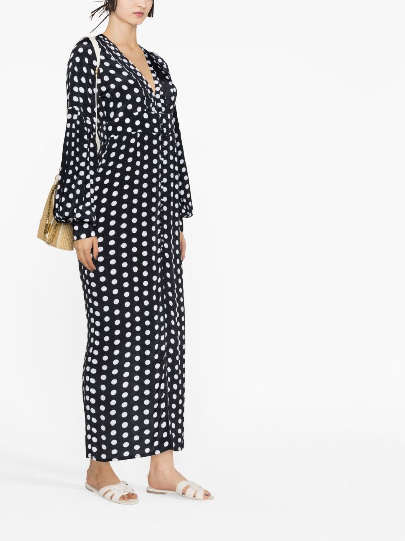 Black Gaia Polka Dot Midi Dress