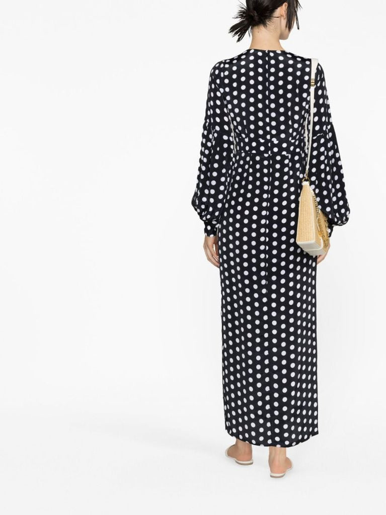 Black Gaia Polka Dot Midi Dress