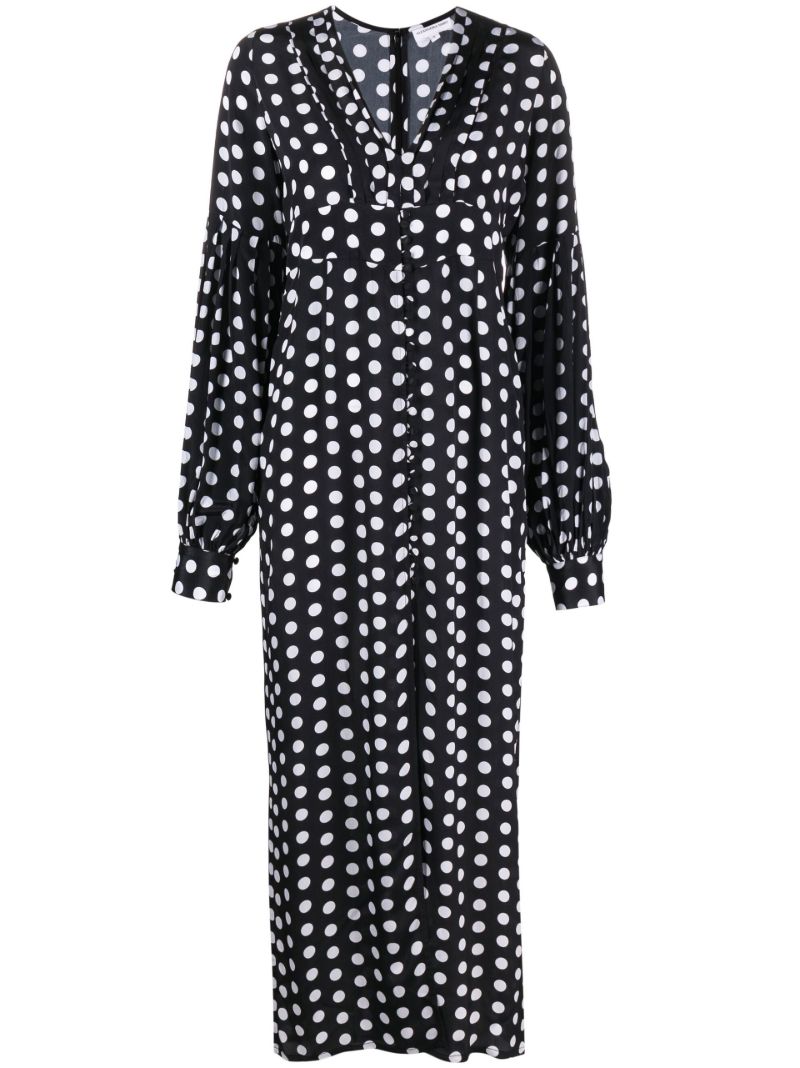 Black Gaia Polka Dot Midi Dress