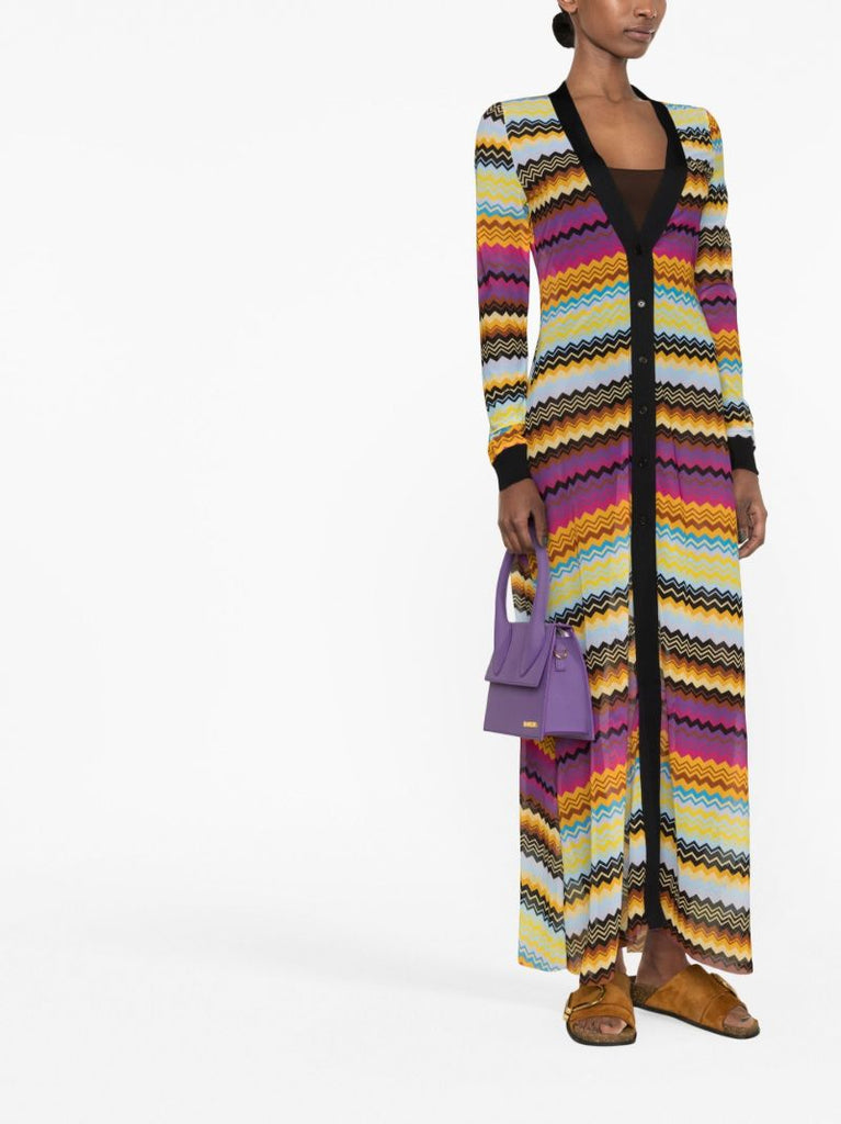Orange Zigzag Stripe Maxi Dress