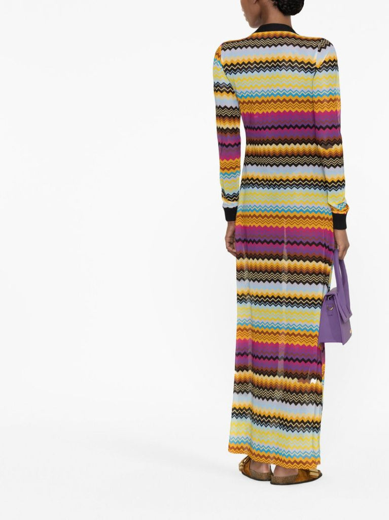 Orange Zigzag Stripe Maxi Dress