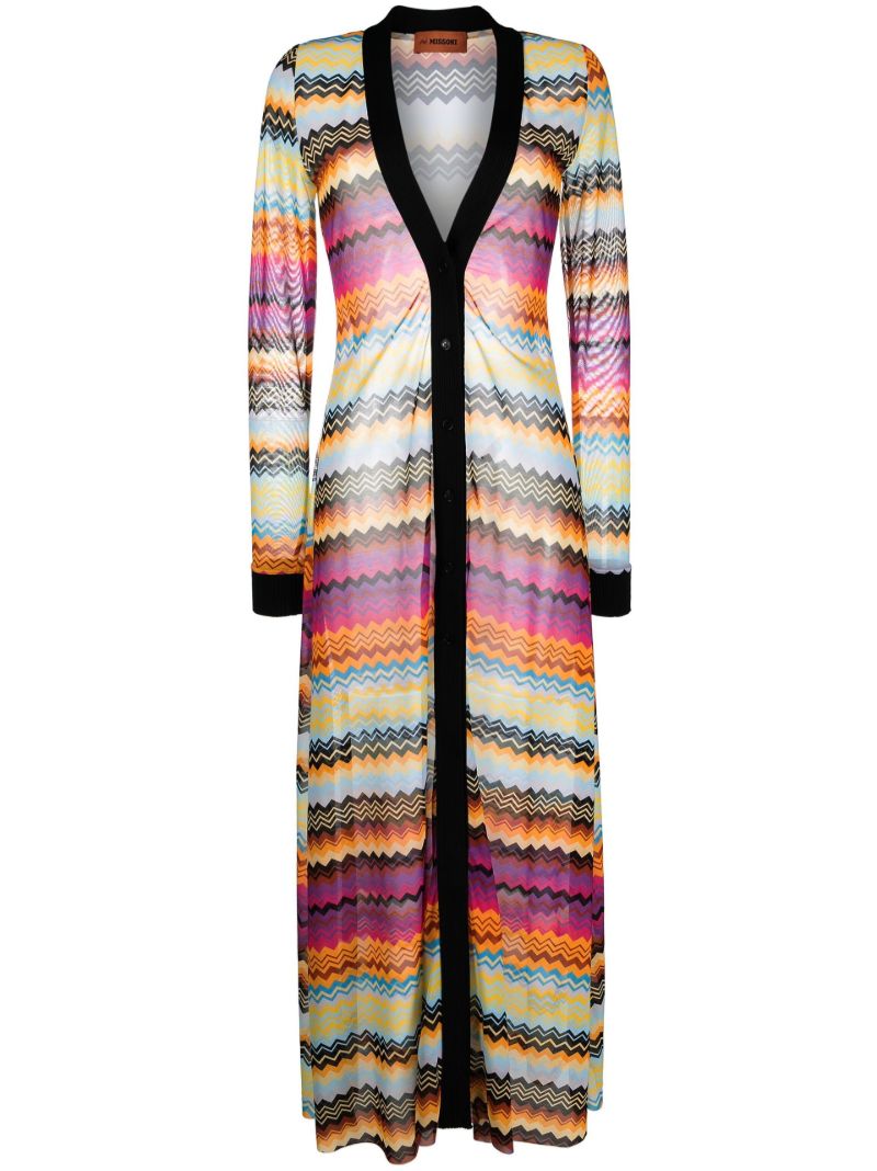 Orange Zigzag Stripe Maxi Dress