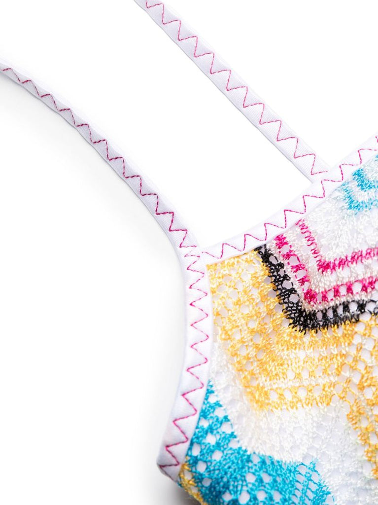 White Zig-zag Knitted Bikini