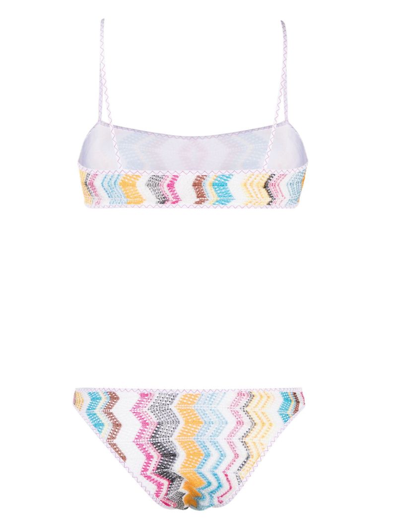 White Zig-zag Knitted Bikini