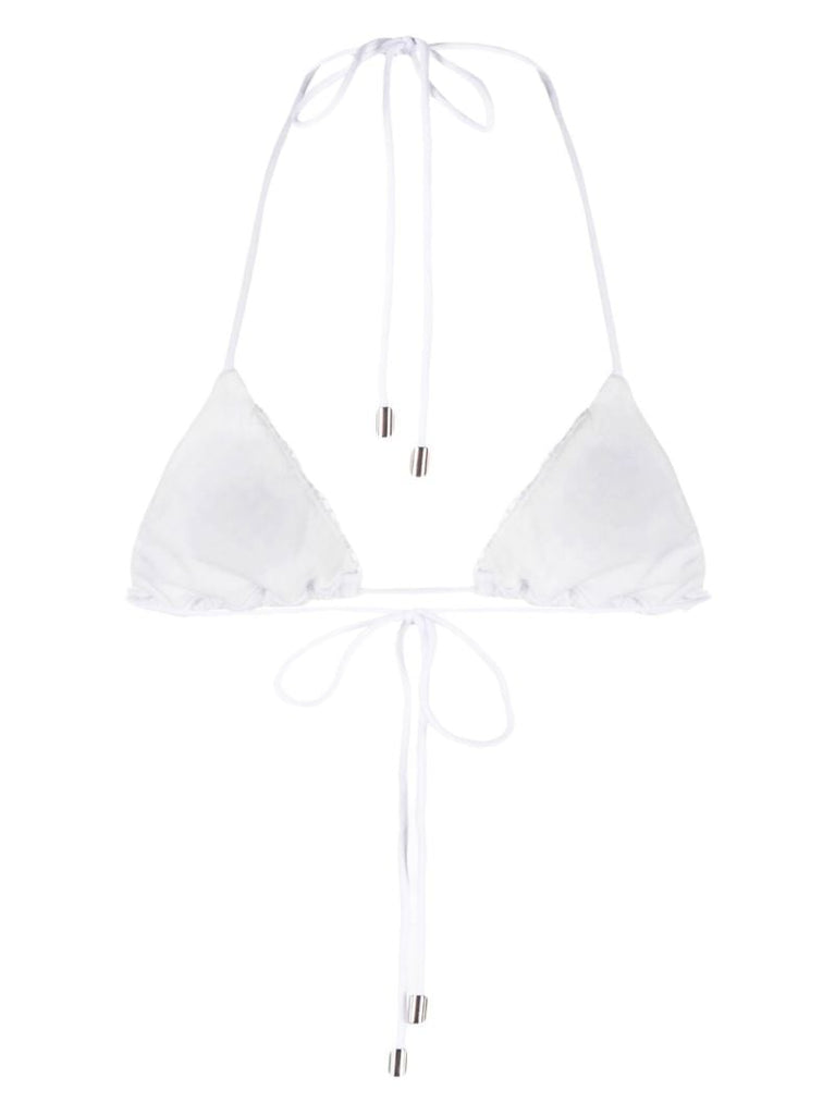 White Lena Triangle Bikini Top