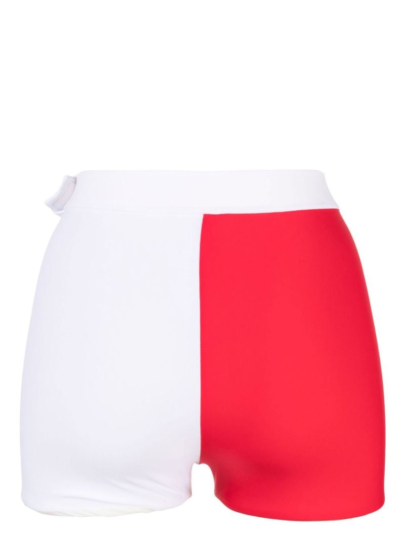 Red and White Patricia Colourblock Shorts