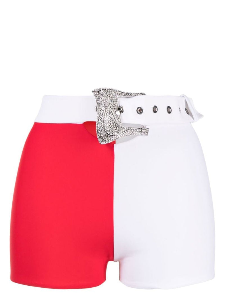 Red and White Patricia Colourblock Shorts