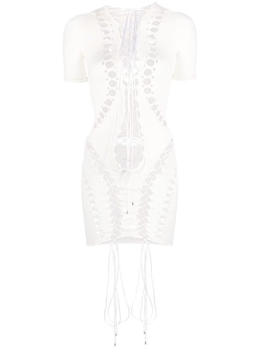White Dolly Cut-out Mini Dress