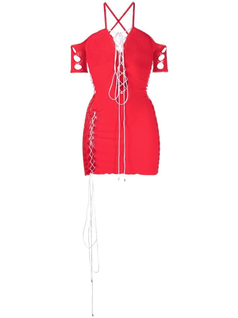 Red Avery Off-the-shoulder Cut-out Dress