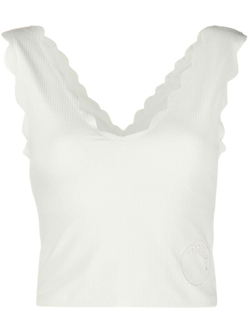 White Venus Scalloped Tank Top