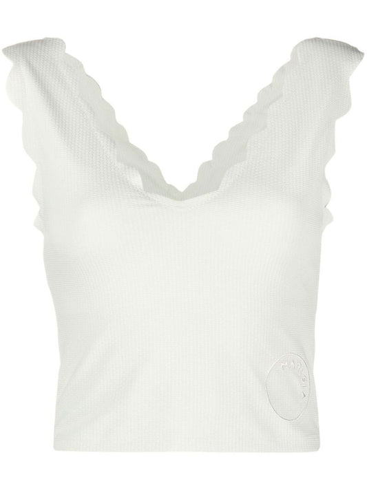 White Venus Scalloped Tank Top