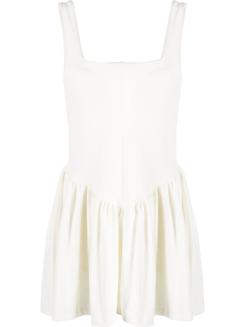 White Molla Pleated Mini Dress