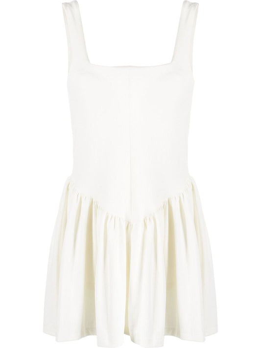 White Molla Pleated Mini Dress