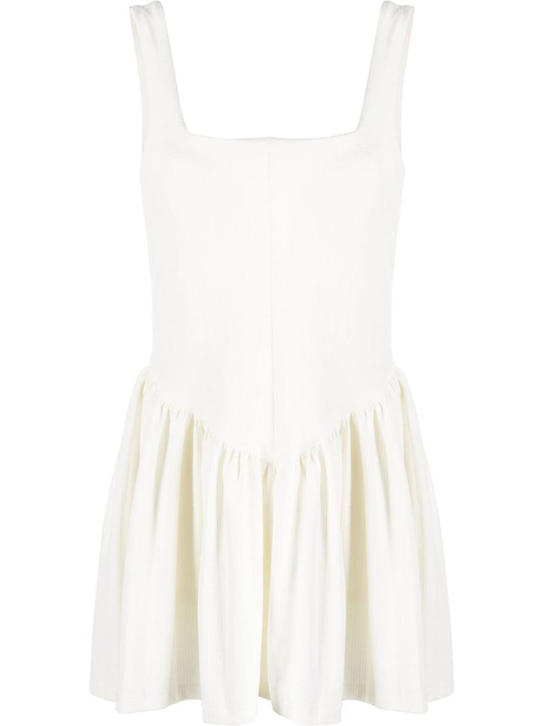 White Molla Pleated Mini Dress