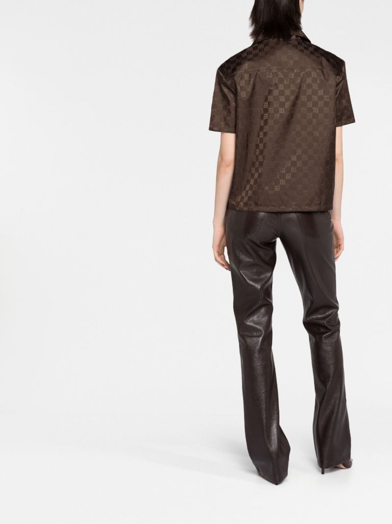 Brown Vegan Leather Flared Trousers