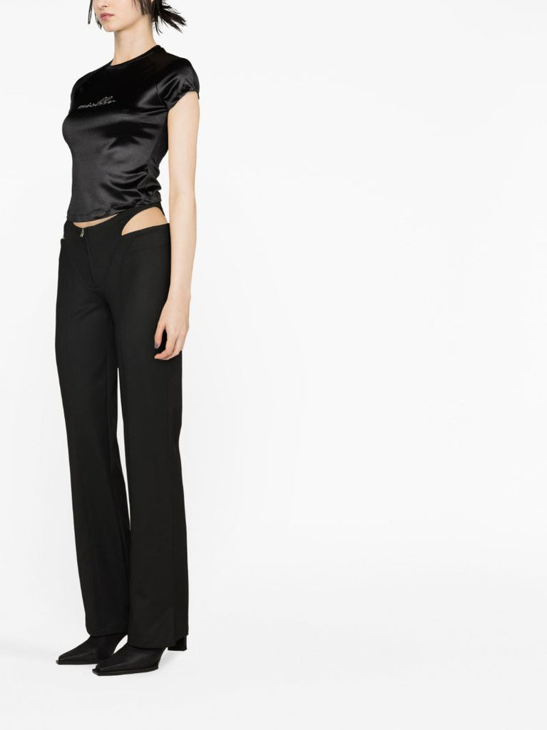 Black Cut-out Trousers