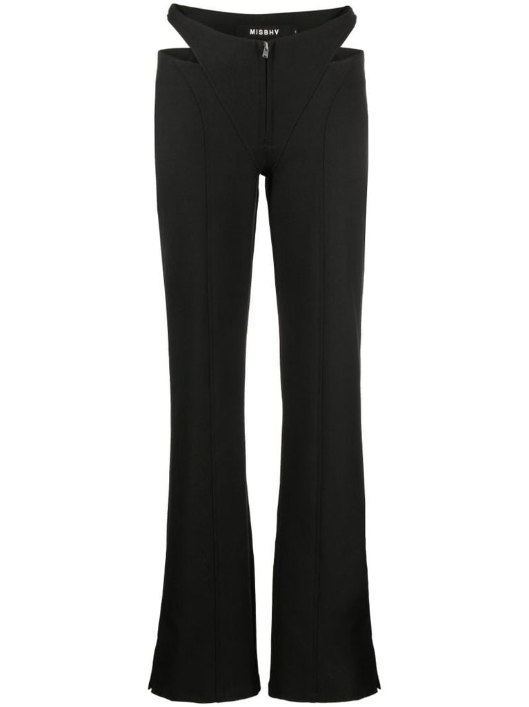 Black Cut-out Trousers