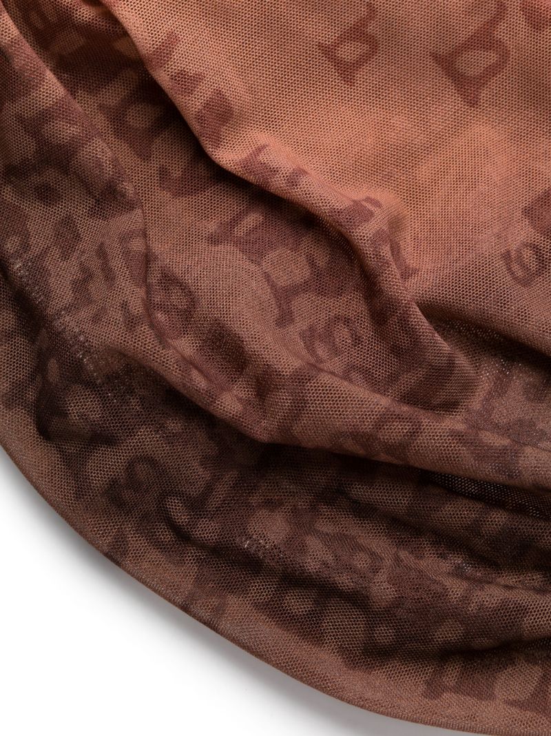 Brown Cut Out Halterneck Top