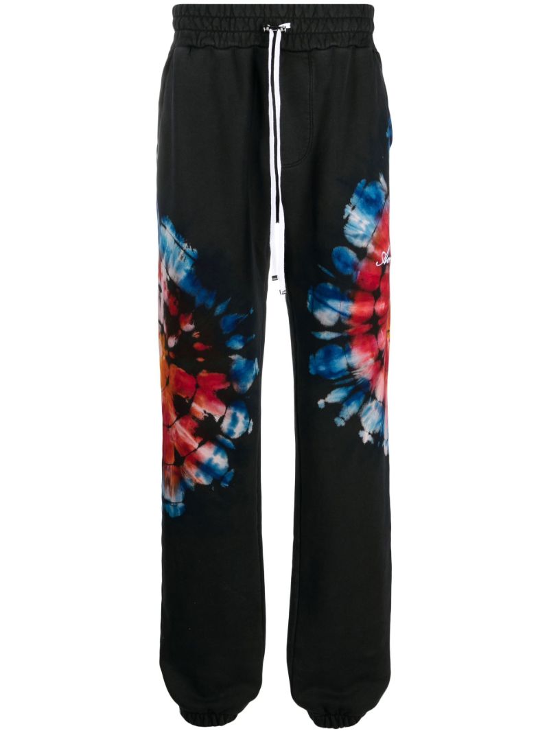 Black Tie-dye Print Track Pants