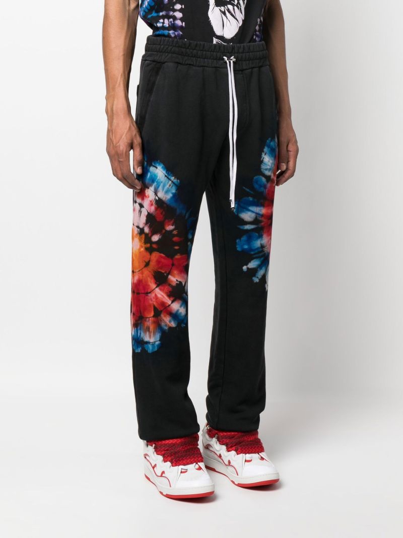 Black Tie-dye Print Track Pants