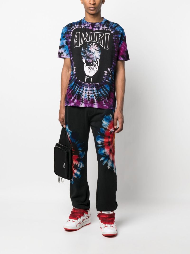 Black Tie-dye Print Track Pants