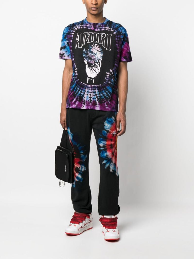 Black Tie-dye Print Track Pants