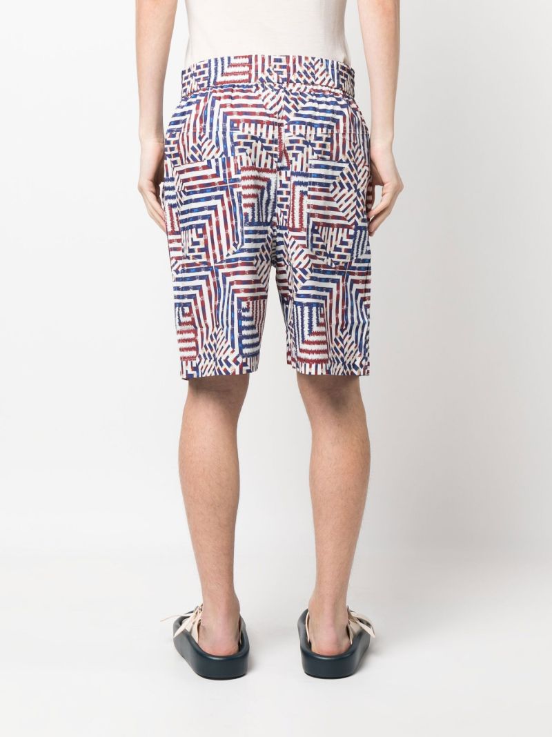 Blue Geometric Pattern Organic Cotton Deck Shorts
