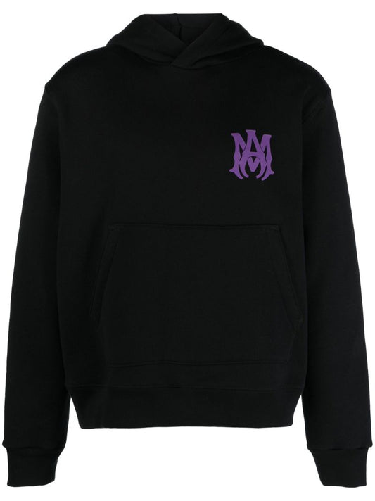 Black Logo Print Hoodie