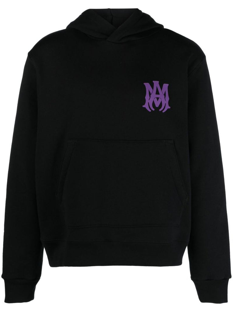 Black Logo Print Hoodie