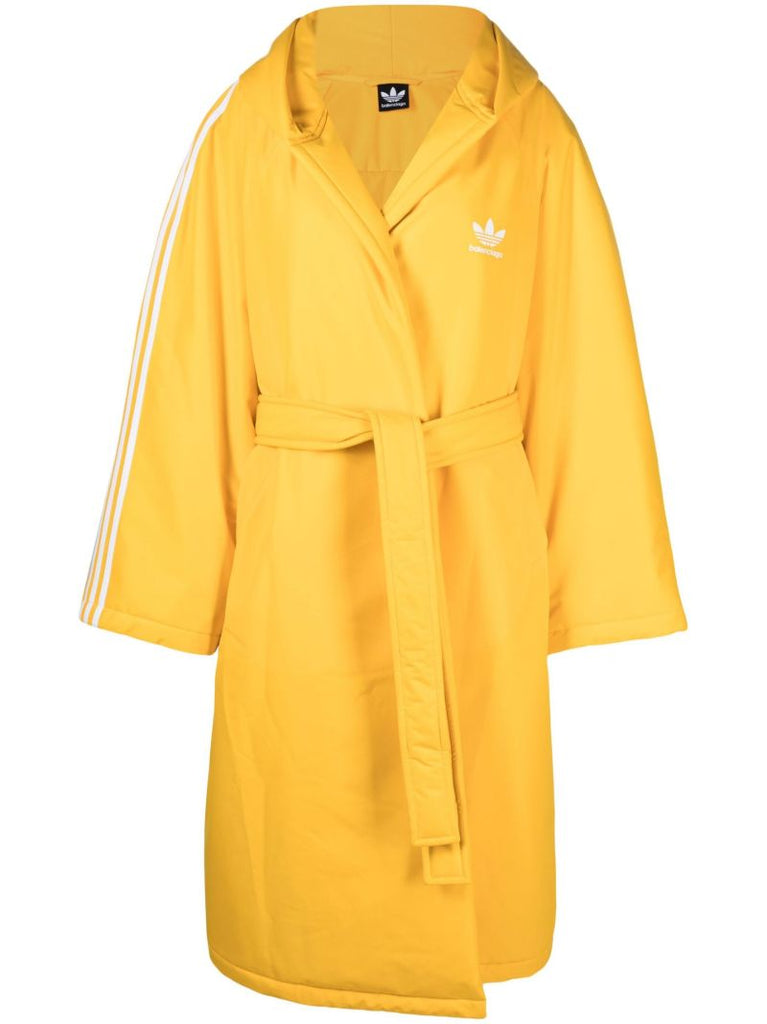 X Adidas Yellow Logo Belted Coat