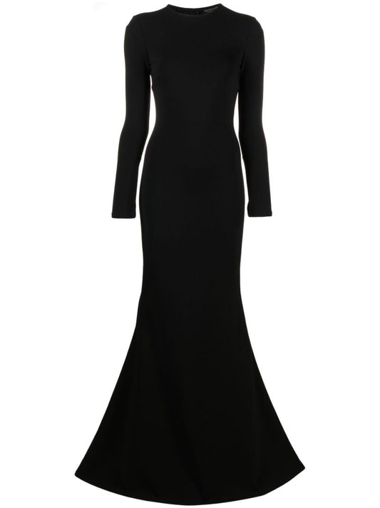 Black Long-sleeved Maxi Dress