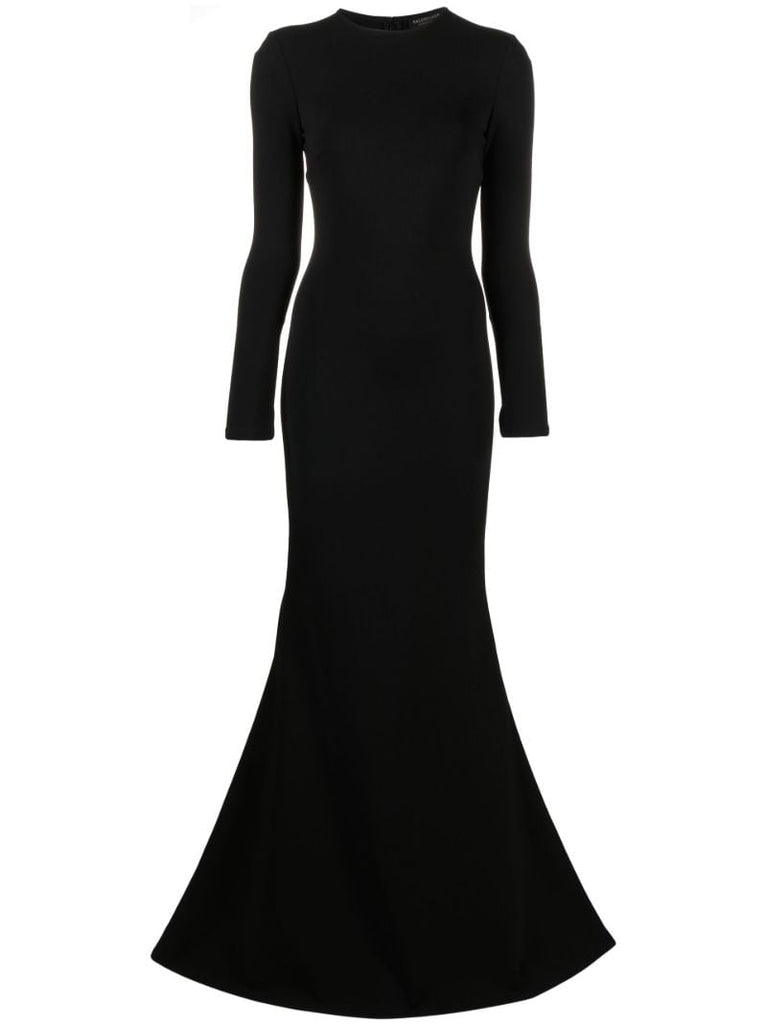 Black Long-sleeved Maxi Dress