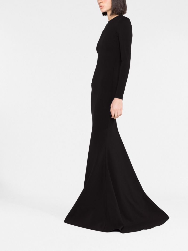 Black Long-sleeved Maxi Dress