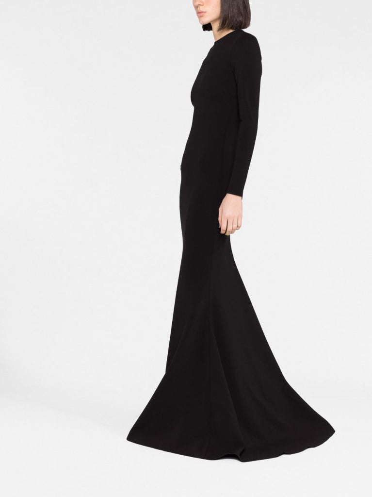 Black Long-sleeved Maxi Dress