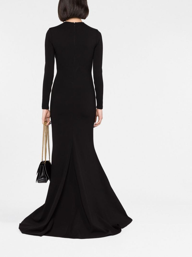 Black Long-sleeved Maxi Dress