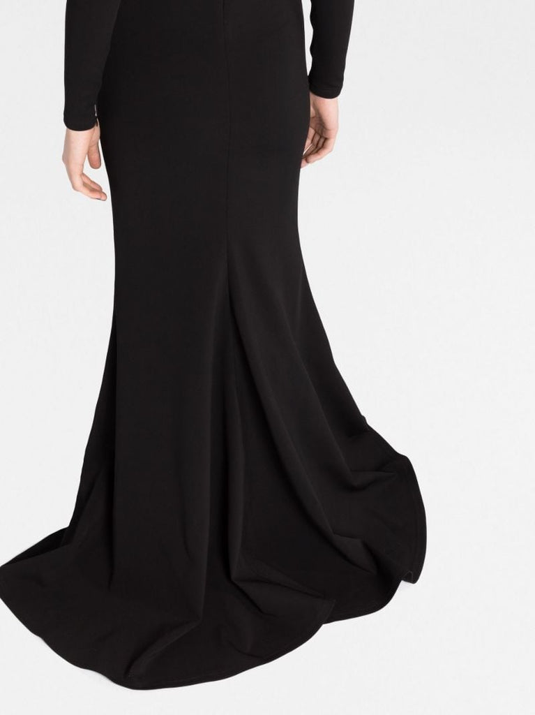 Black Long-sleeved Maxi Dress