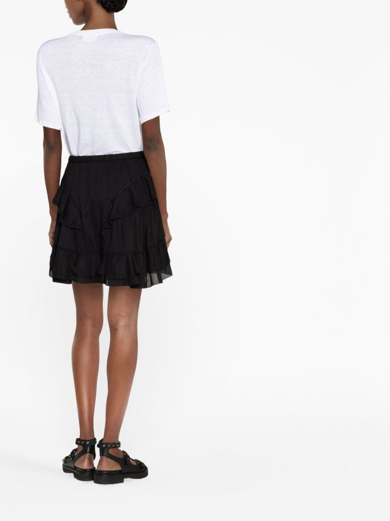 Black Moano Ruffled Mini Skirt