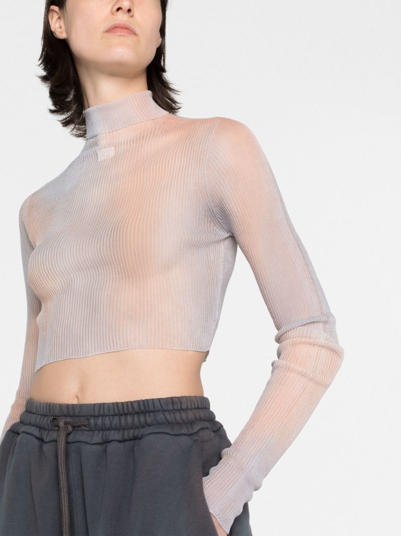 White Tie-dye Crop Top