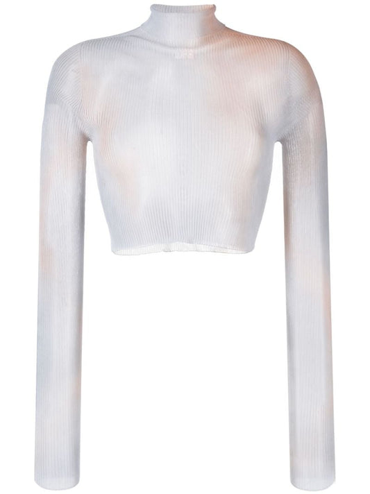 White Tie-dye Crop Top