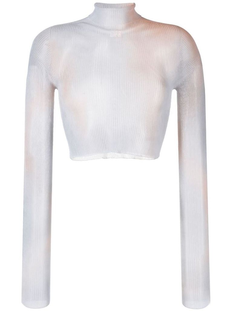 White Tie-dye Crop Top