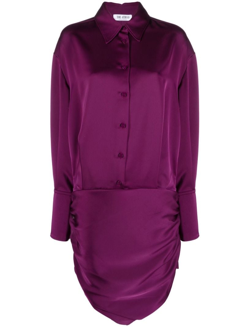 Purple Hatty Mini Shirt Dress
